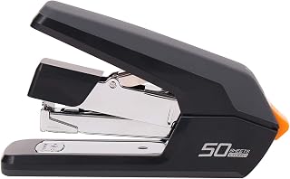 Deli Effortless Desktop Stapler, Heavy Duty Stapler, 40-50 Sheet Capacity, One Finger, No Effort, Includes Staples & Staple Remover, Black