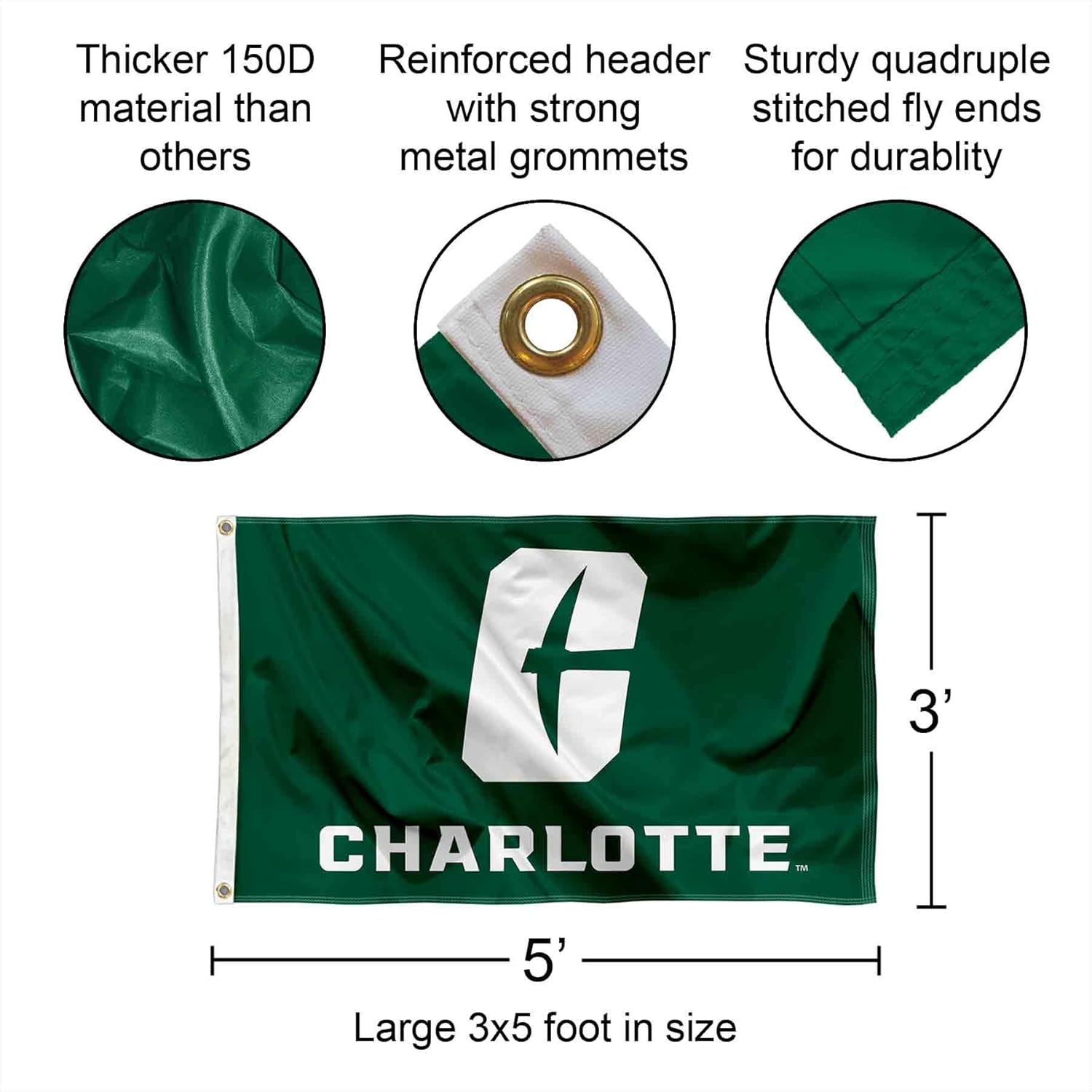 College Flags & Banners Co. Charlotte 49ers All In C Flag