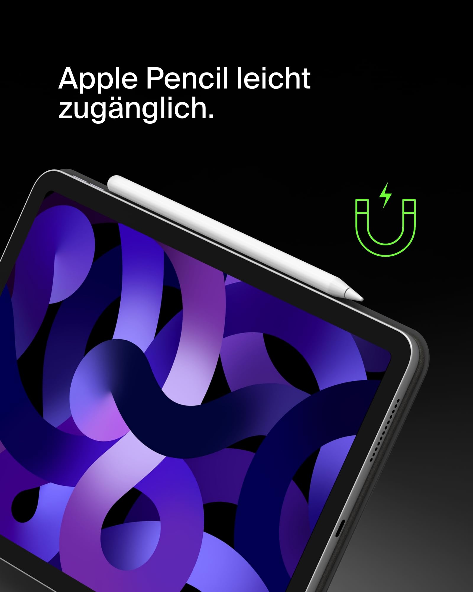 Belkin Pro iPad Tastaturhülle mit Magnetständer, beleuchtete Bluetooth‑Tasten, Trackpad‑Gesten, Apple Pencil Halterung, Premium‑Leder, QWERTZ, Medientasten, für iPad Air 11” M3/M4, Pro 11”