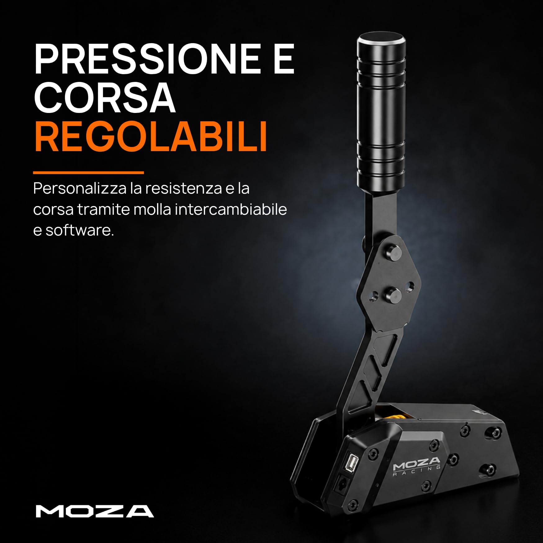 MOZA HBP Freno a Mano PC per Simulatore di Guida, Alluminio Aeronautico, Sensore di Posizione 16 bit, Pressione e Corsa Regolabili, Doppia Modalità, Altezza e Angolazione Regolabili