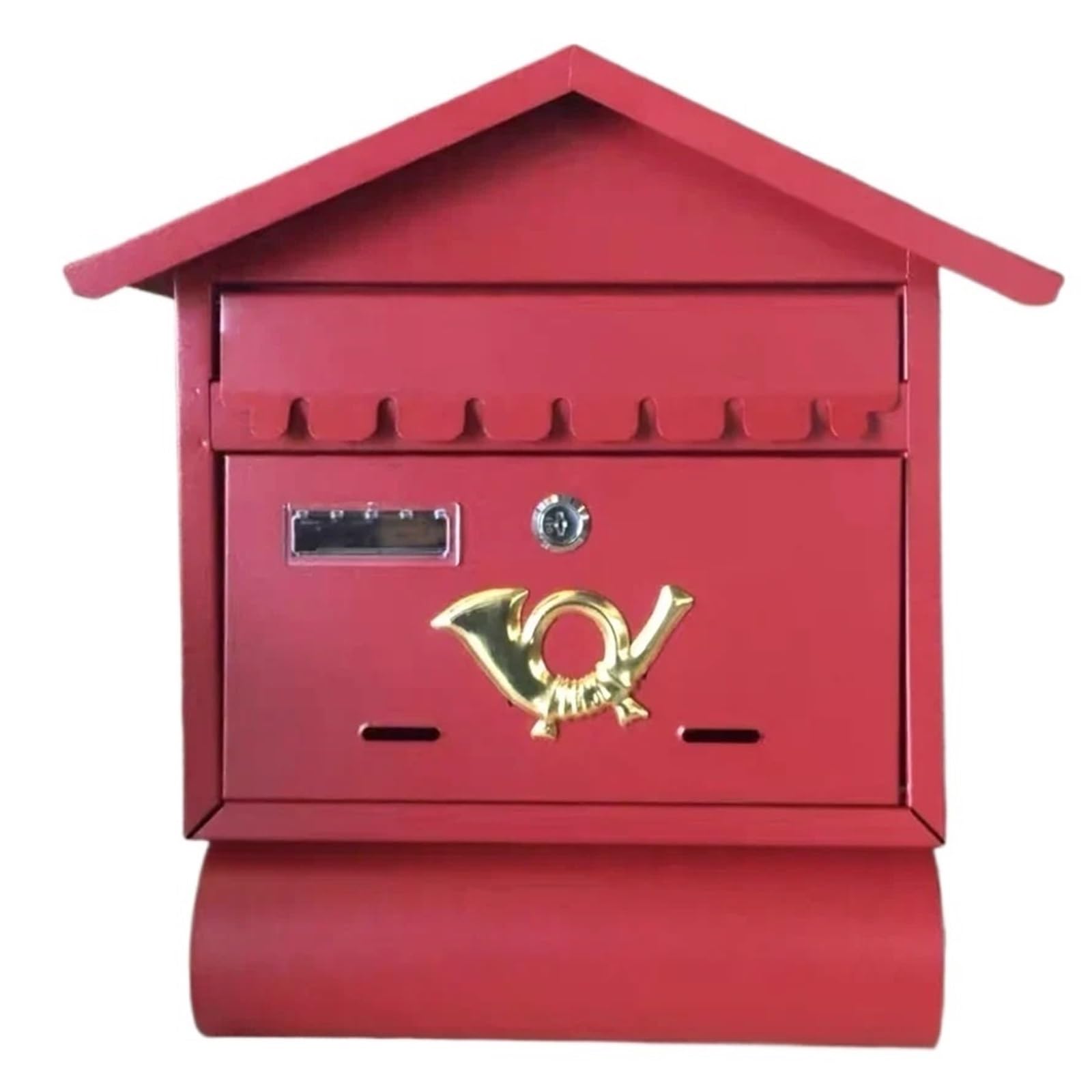 Wall Mounted Mailbox, Wall Mount Mailbox Outdoor Lockable Multicolor(Red)