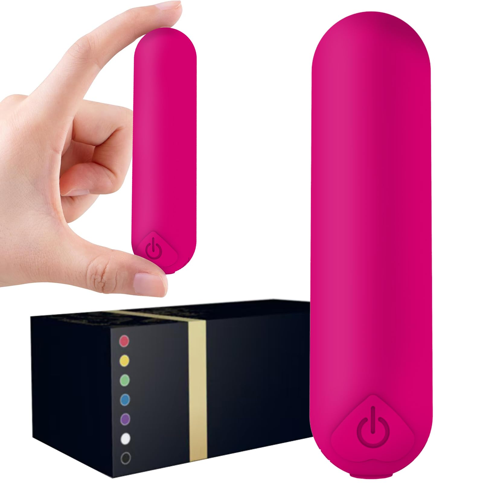 Mini Handheld Electric Back Massager Waterproof Quite Massager Portable Massager for Back Neck Shoulder Body Rose Red