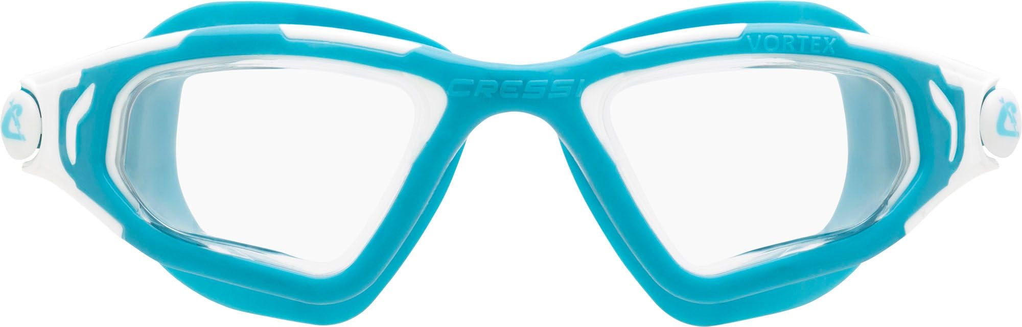 CRESSI Unisex Adult Vortex Innovative Swimming Goggles with Advanced Performance, Offering Comfort and Unique Versality, Aquamarine Clear Lens, One Size