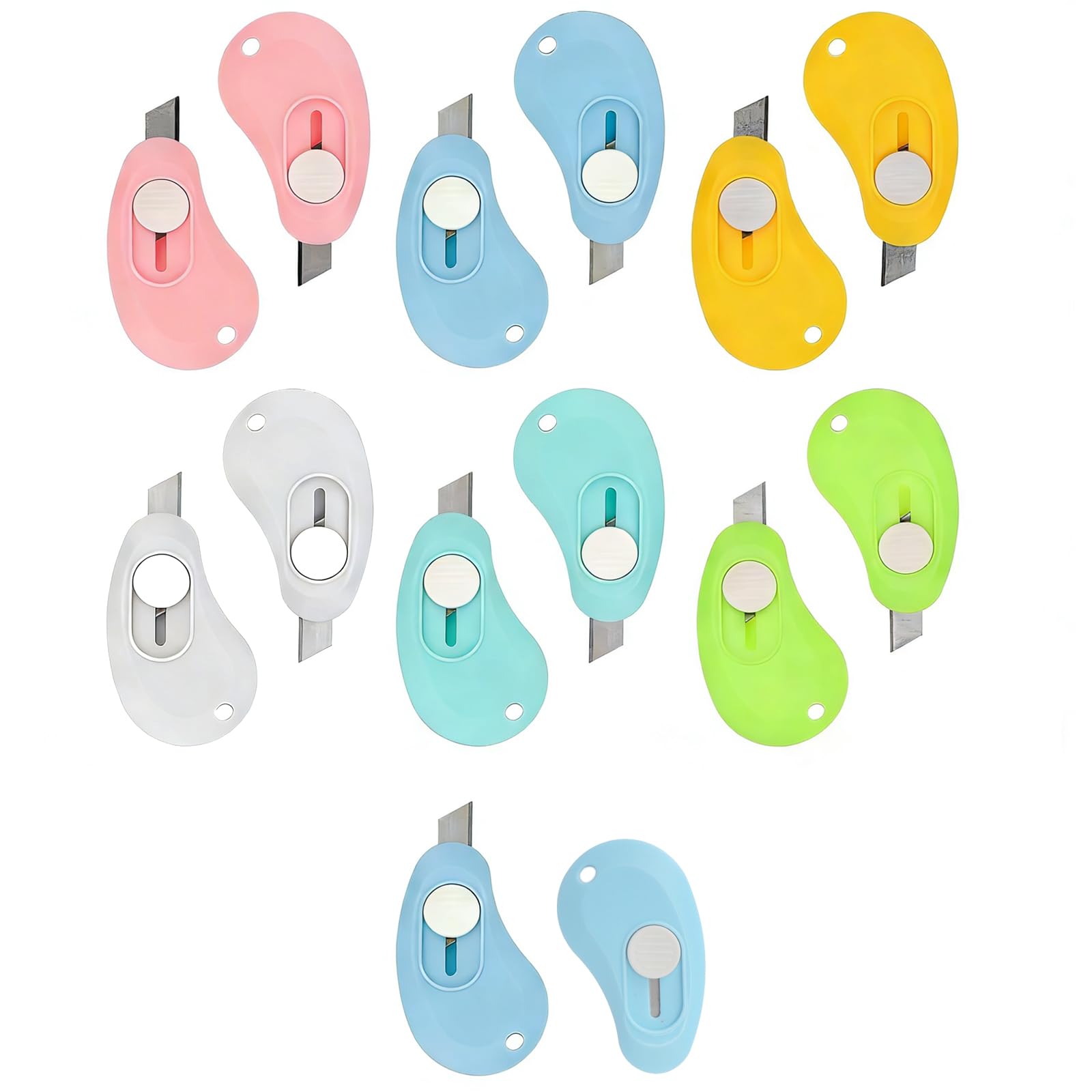 Set of 12 Mini Retractable Cutter, Open Packages and Open Letters, Lightweight Small Cutter for Paper and Small Packages, Daily Use for Home and Office