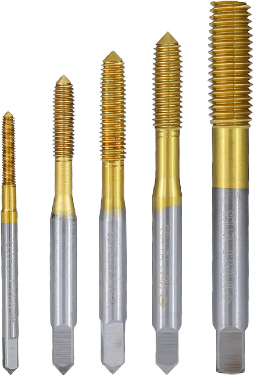 Drill Bit Fluteless Forming Machine Plug Taps TiN-Coated Fine Thread Extrusion Taps Screw Thread Tap Drills,M16