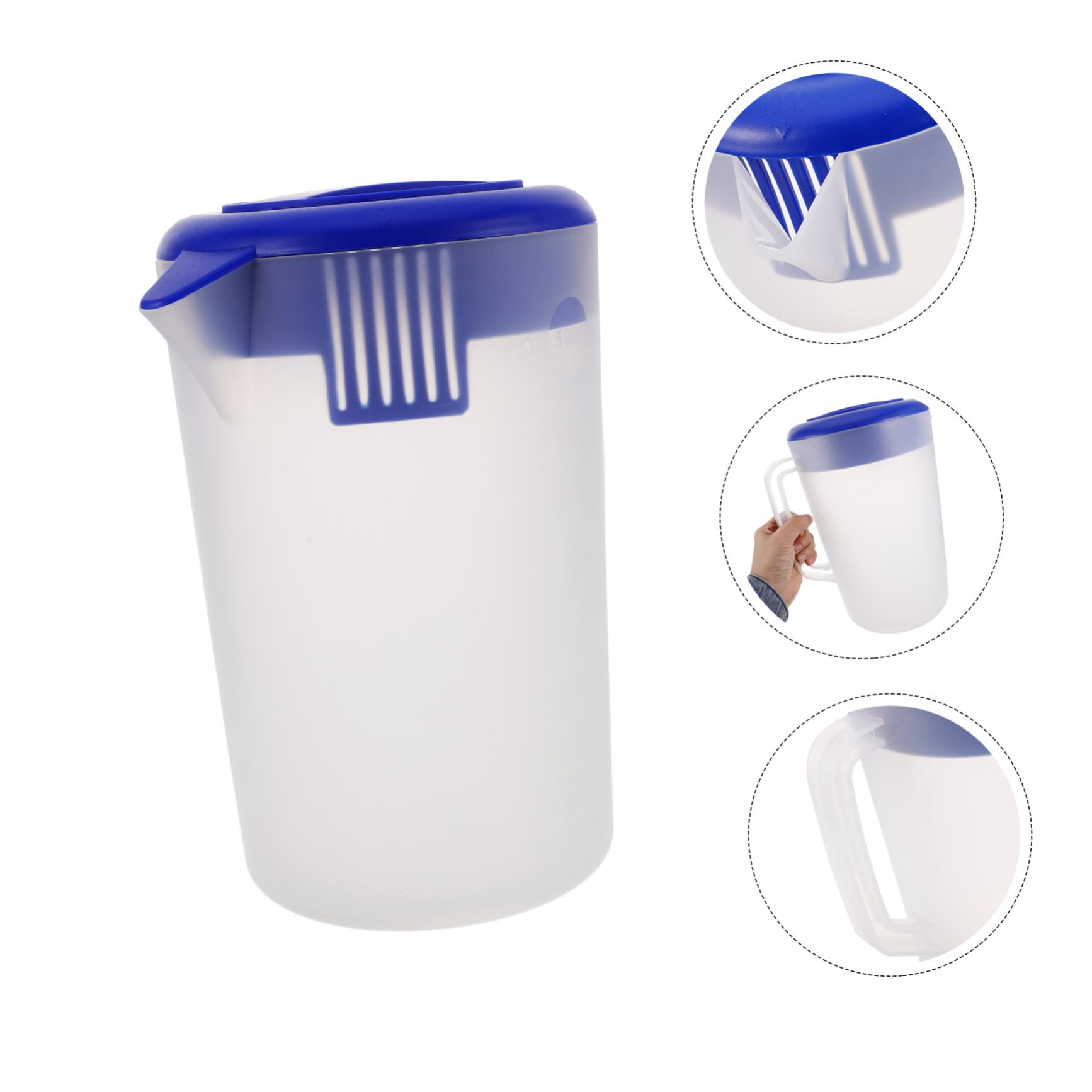 Artibetter Brocca Plastica da 5l con Manico Ergonomico e Scala Graduata Opaca, per Conservare Acqua e Tè Freddo in Frigorifero