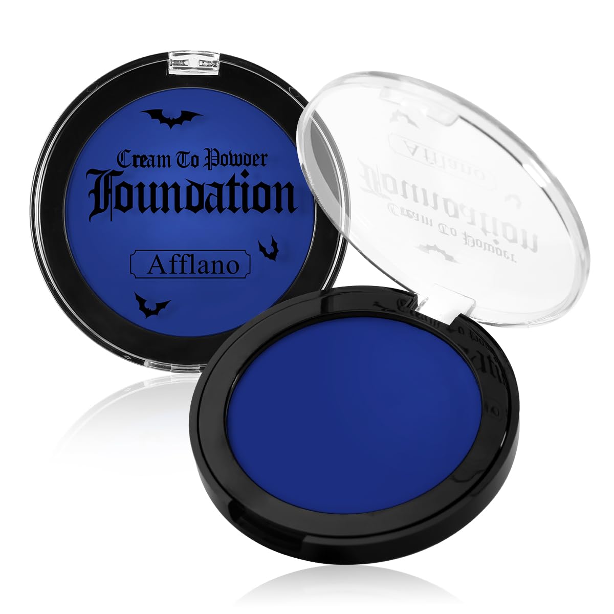 DE'LANCIBlue Face Makeup Foundation, Velcety Texture Blue Body Paint Matte Finish, Long-Lasting Waterproof Face Cream Greasepaint for Clown Avatar Vampire, Halloween Creepy Costume Makeup