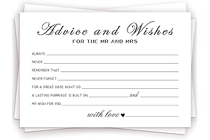 50 Pieces Advice and Well Wishes Cards for the Bride and Groom