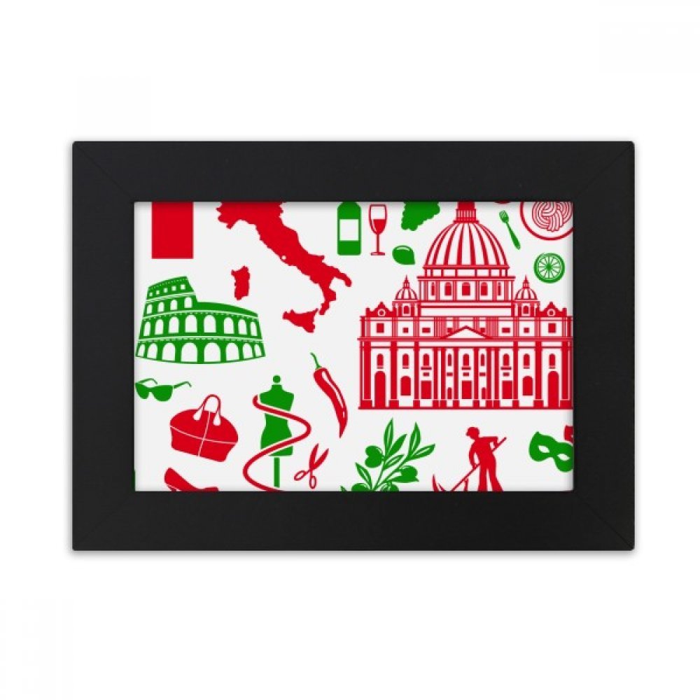 Cadre photo noir 10x15 cm de bureau style peinture d'art drapeau Italie