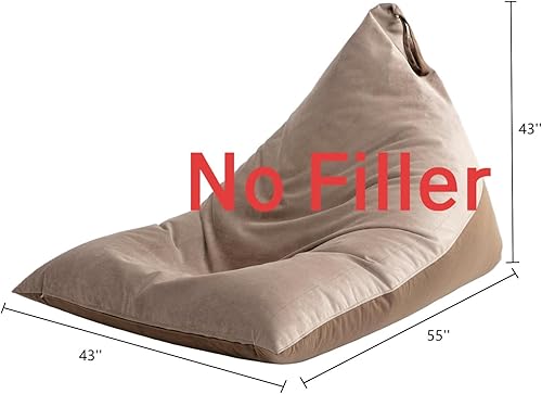 Miniatura 10 de Nobildonna Funda para puf de 4 pies (sin relleno) para adultos, funda de terciopelo extra grande de alta calidad de 400 litros, puf lavable sin