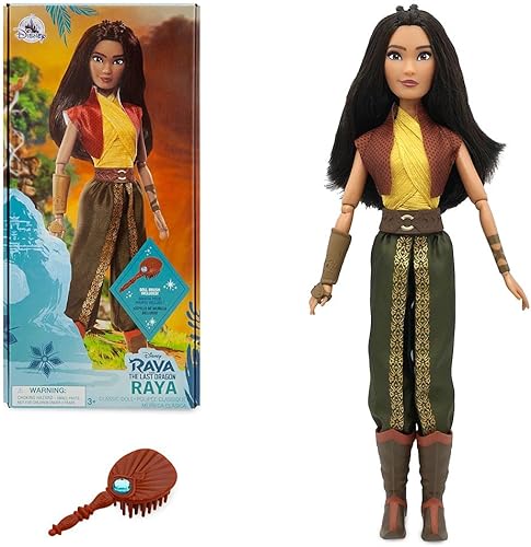 Miniatura 2 de Disney Store - Muñeca clásica oficial de Raya de Raya y el Último Dragón, de 11 ½ pulgadas, incluye cepillo, juguete totalmente articulado en un