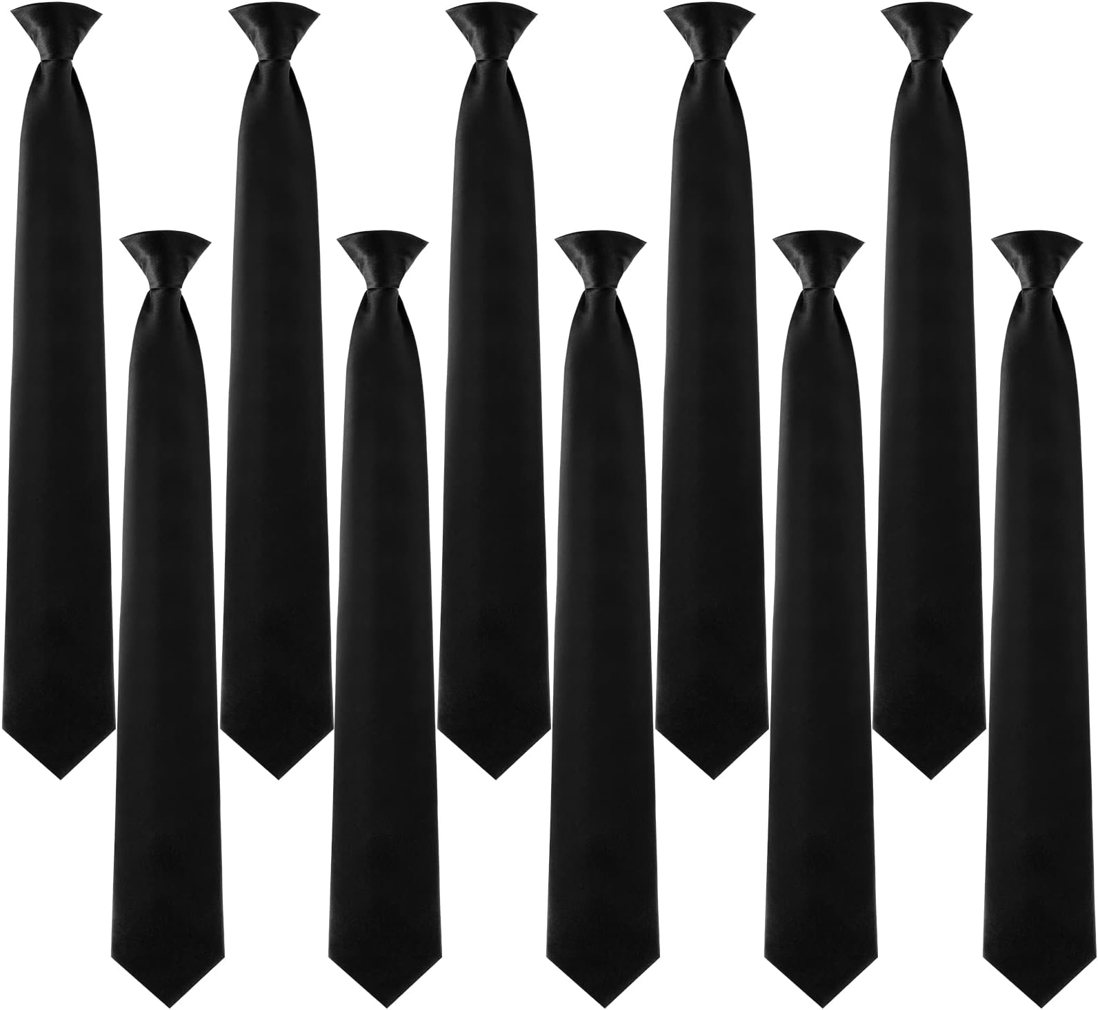Clip on Ties for Men Solid Color Graduation Men's 20 Inch Pretied Uniform Solid Color Clip on Tie Costume