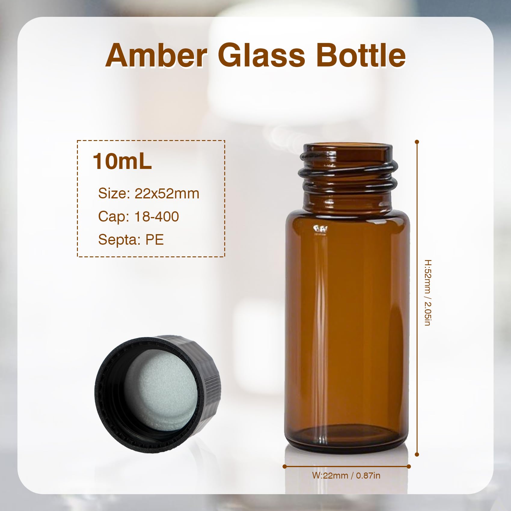 ALWSCI Glazen Flesjes – 100 Stuks, 20 Ml, Helder Borosilicaat – Headspace-flesjes Met Platte Bodem En Krimphals – Voor Gaschromatografie En Laboratoriumanalyse