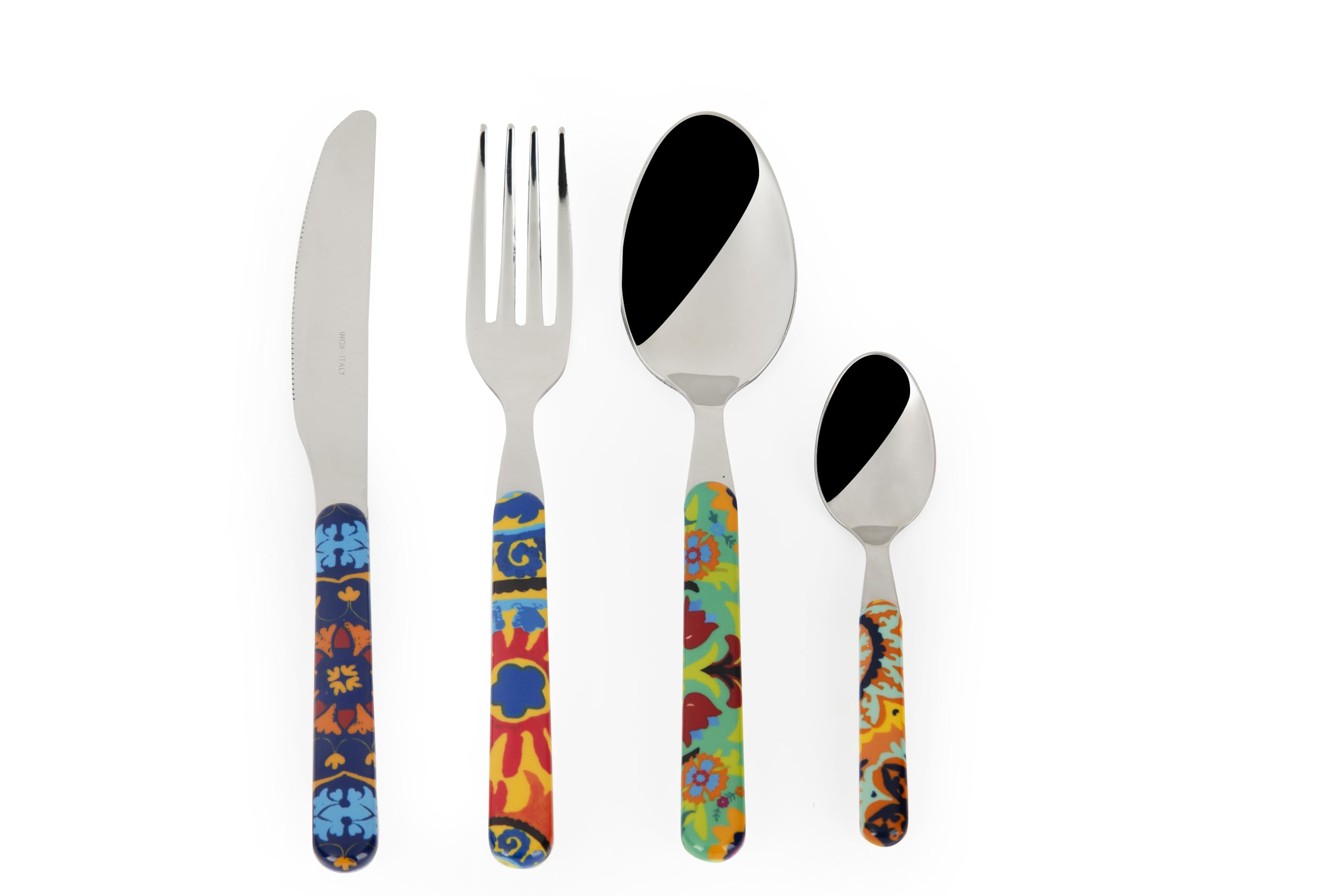Excelsa New Delhi Besteck-Set, Edelstahl, Griff aus Kunststoff, 24-teilig