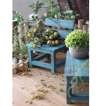 Amazon｜[GZGZ] 木製 ブルー ウッド ドールチェアー イス 椅子