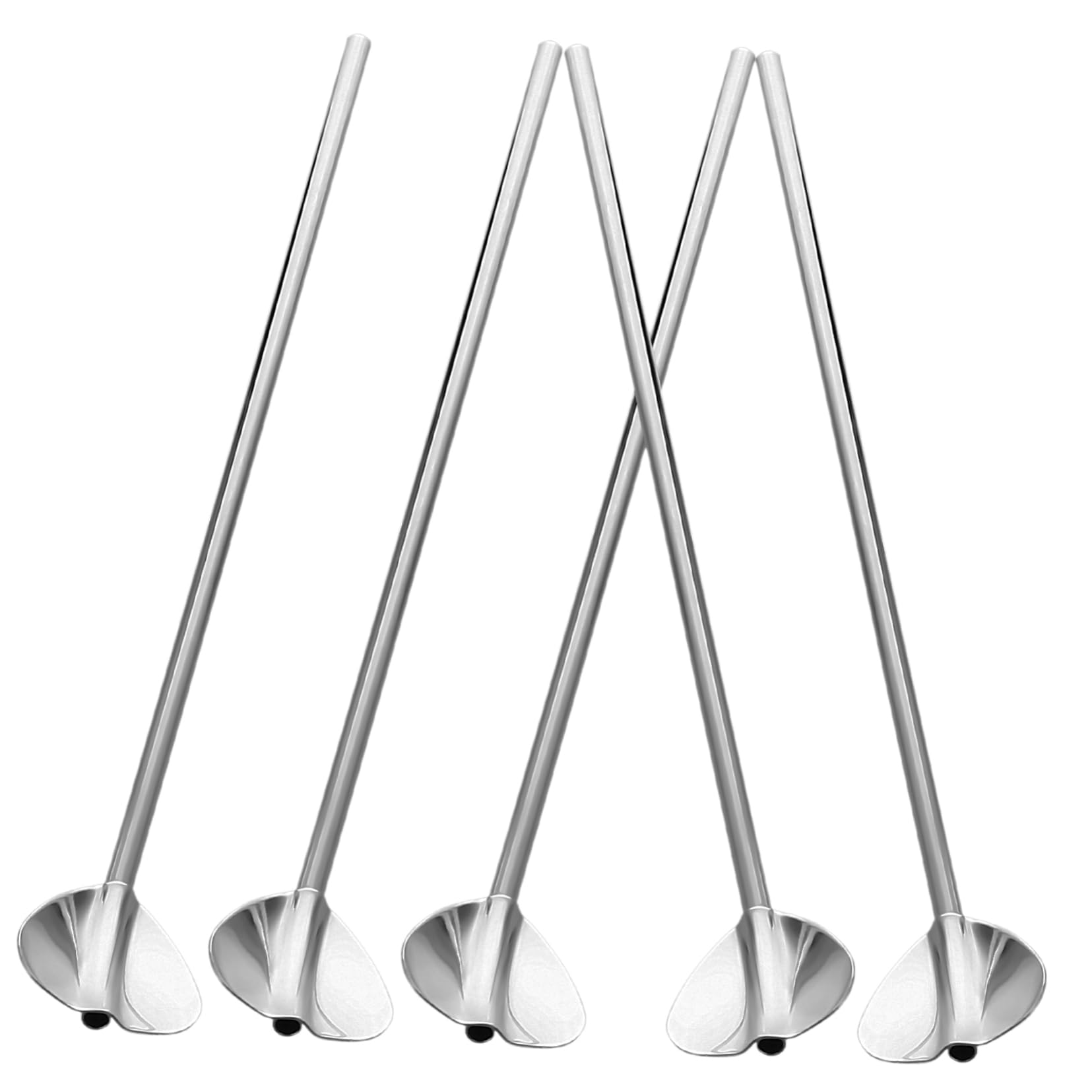 MOLUCKFU Silver Spoon Straws 6pcs Stainless Steel Filter Straw Spoons for Drinks