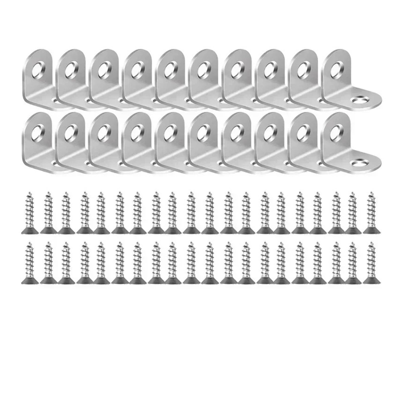 20/1 Set Staffa a L di supporti angolari Staffe ad angolo retto da 90 gradi con viti for mobili in legno for la casa Scaffali for sedie Adatto per il fissaggio e il supporto(20 Sets-16x20mm)