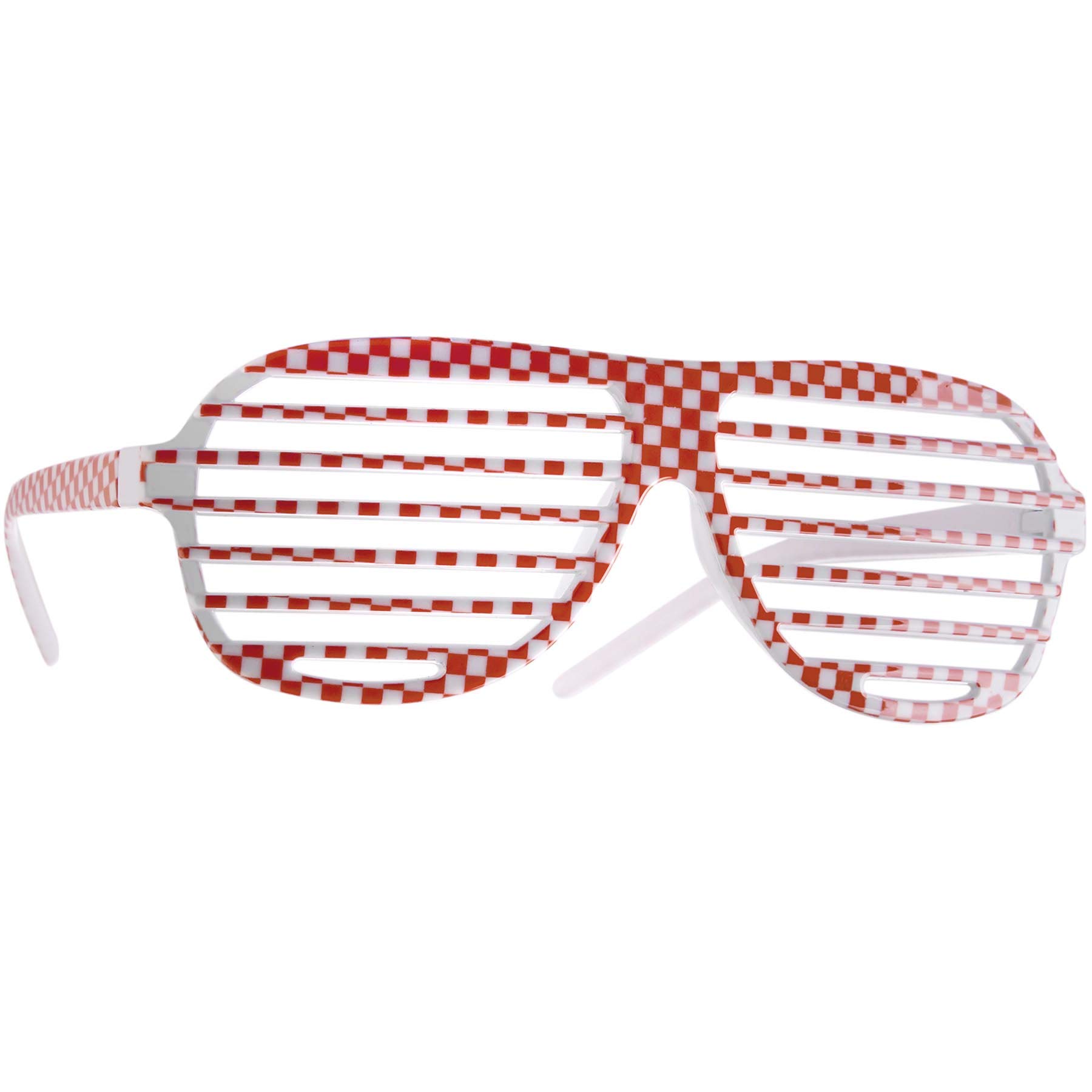 dressforfun retro Brille, Party Sonnenbrille, kariertes Gestell, für 90er Jahre Party, Oktoberfest, Ballermann Mottopartys, Fotobox Accessoires, Festival Gadget, JGA Zubehör