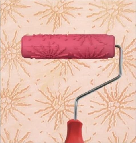 Miniatura 10 de Psivika Rodillo artístico de 7 pulgadas, rodillo de pintura con patrón de bricolaje, rodillo de textura decorativa, rodillo de goma con mango de