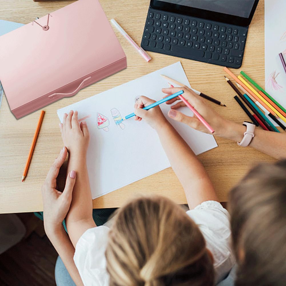 Durdiiy A3 Pocket Display Folders 80Pockets Project Presentation Folder Individual School Office Document Organiser Book Holder Case With Clear Plastic Sleeves For Painting Artwork Portfolio (Purple