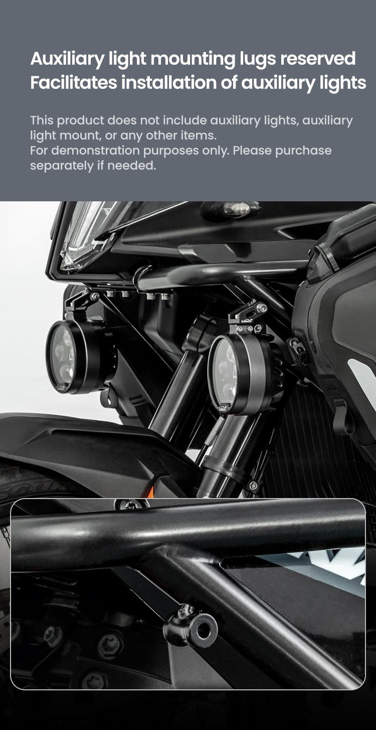 Motorcycle Engine Guard Crash Bar Protector Replacement Saddlebags Guard，Compatible with KTM 790 Adventure 890 Adventure (Upper Crash Bar, Black)