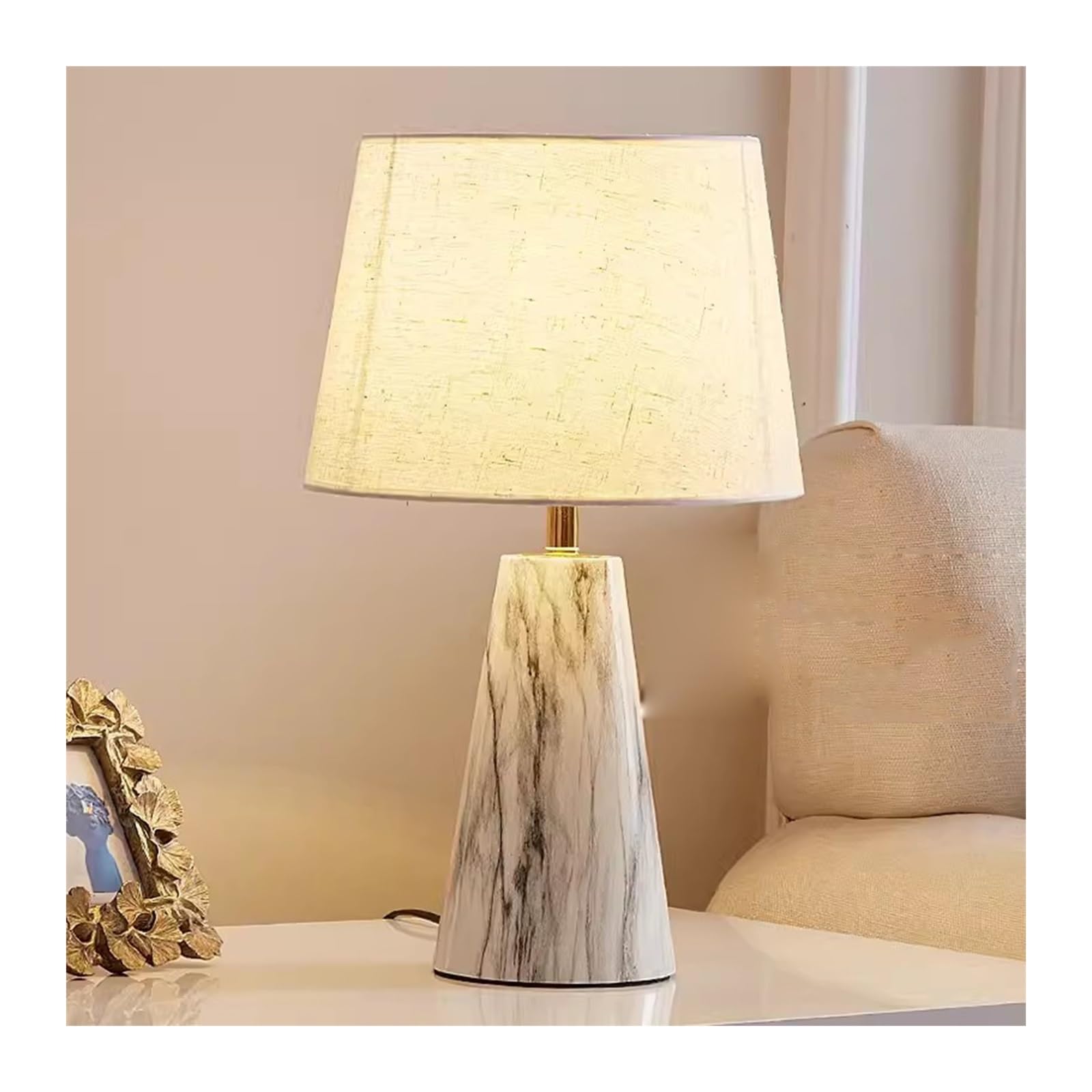 ZENY896V Bedside Lamps Table Lamp Bedroom Bedside Night After Simple Textured Romantic Warm Faux Marble Touch Dimmable Home Decor