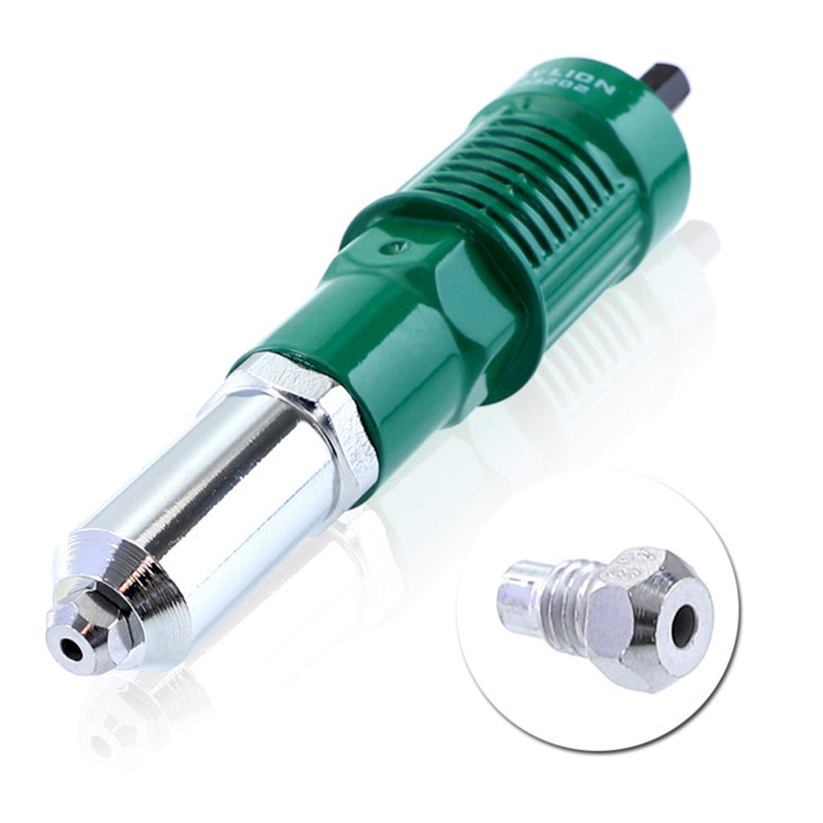 Adapter do nitów,Wiertarka elektryczna Narzędzie ręczne Pistolet do nitowania nakrętek,Adapter do nitonakrętek z chwytem sześciokątnym,Średnica nitu 2,4-4,8 mm