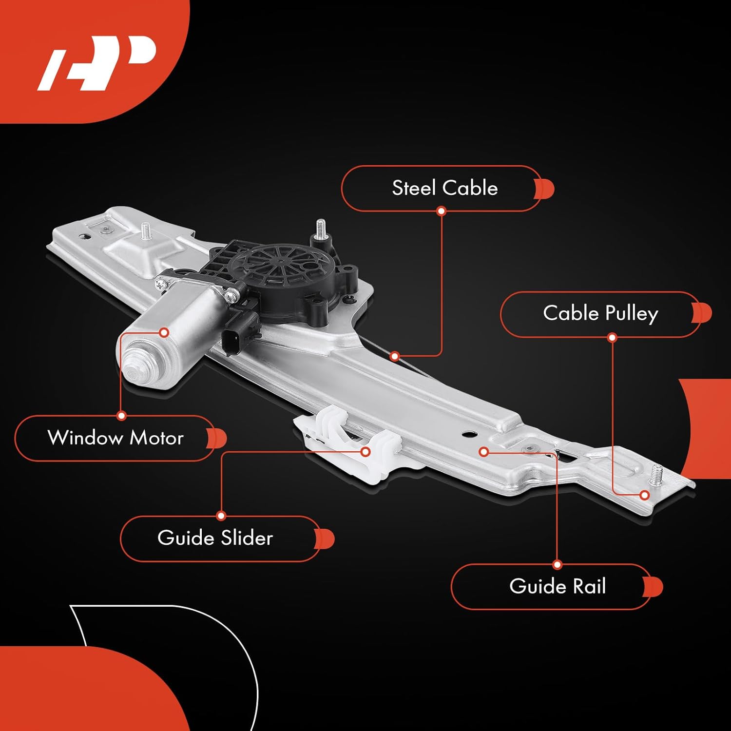 A-Premium Power Window Regulator with Motor Rear Driver Side Compatible with Chevrolet Malibu 2016 2017 2018 2019 2020 2021 2022, Malibu Limited 2016, Sedan