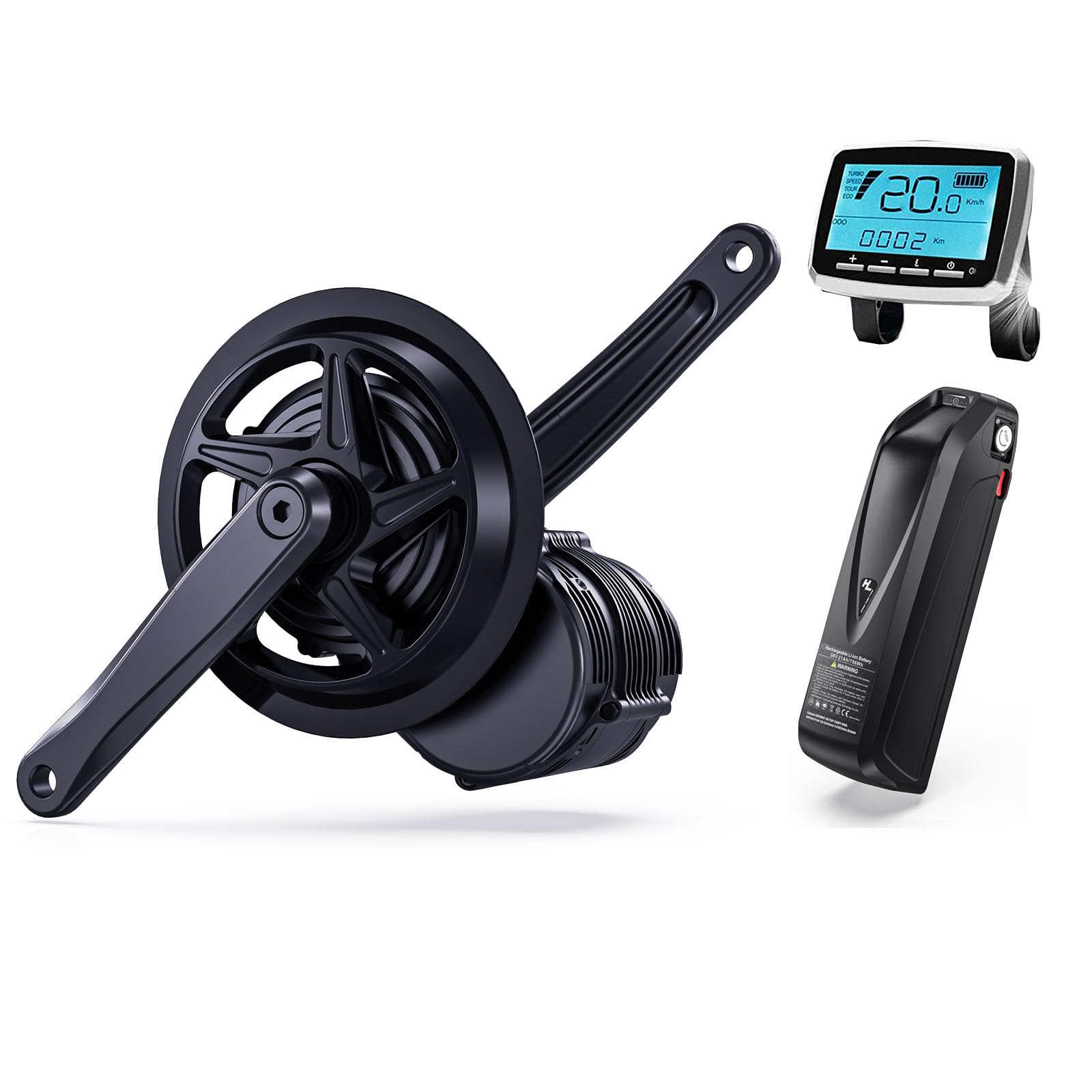 TSDZ8 750W Mid-Drive Ebike Conversion Kit with Optional Battery - Upgrade Your Ride with Powerful Electric Bike Kit (68mm/73mm BB Length, Universal Fit)