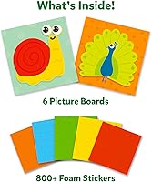 Vista 2 de Skillmatics Actividad artística con calcomanías de espuma Animales, rellenos de calcetines, diversión sin desorden para niños, más de 800