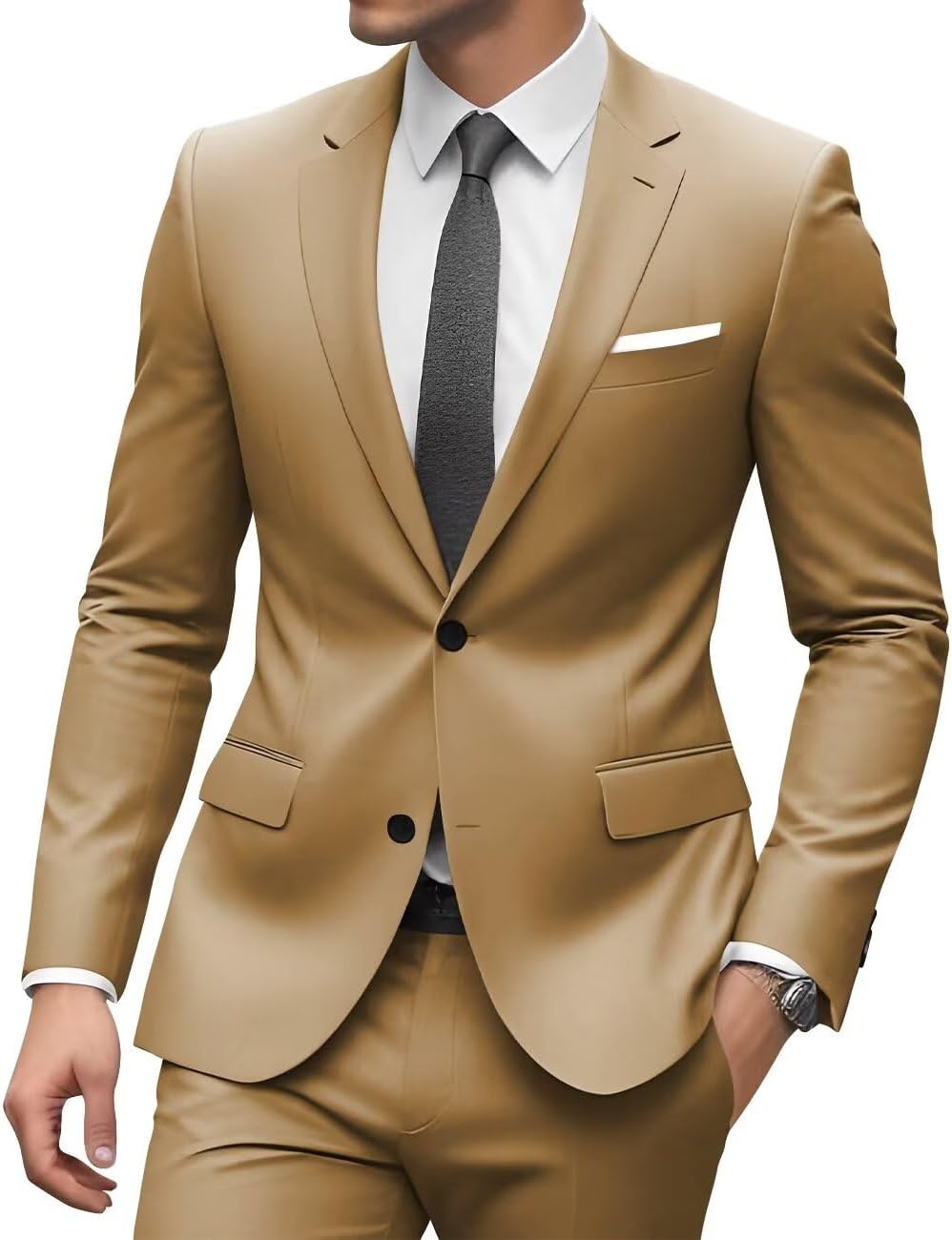 Mens 2 Piece Suit Men Classic Fit Wedding Prom Mens Suits Sets One Button Suits for Men 2026