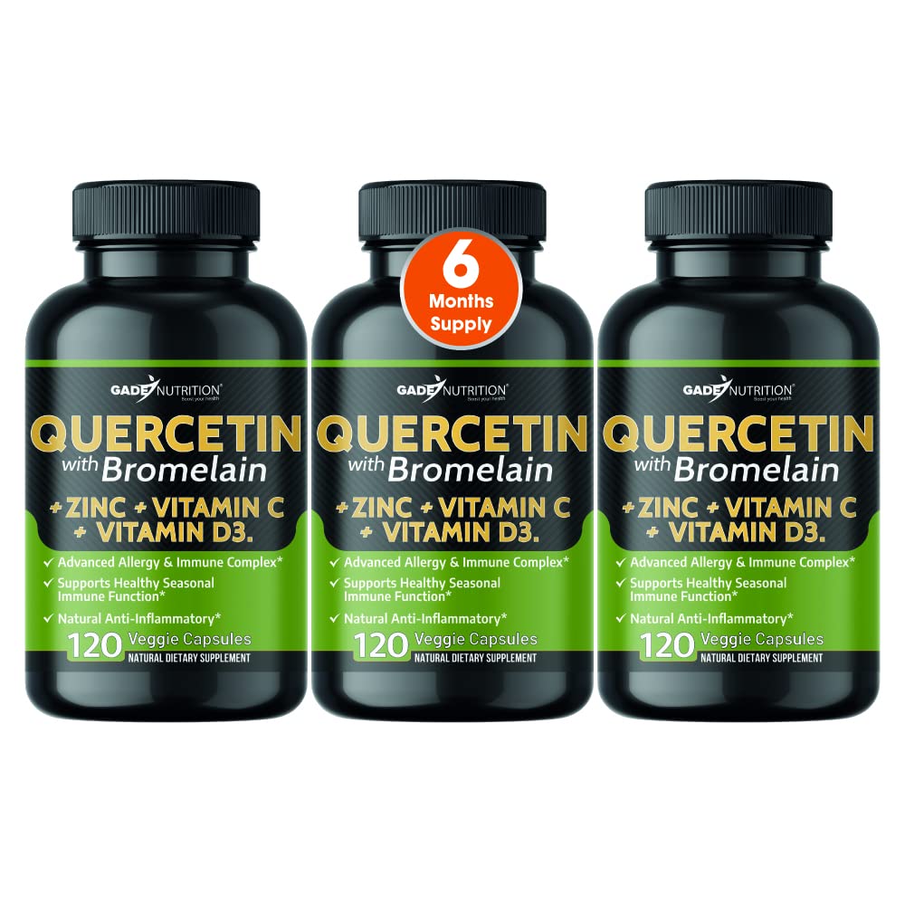 Quercetin with Vitamin C and Zinc - Quercetin 500mg - Quercetin with Bromelain - Zinc Quercetin - 36
