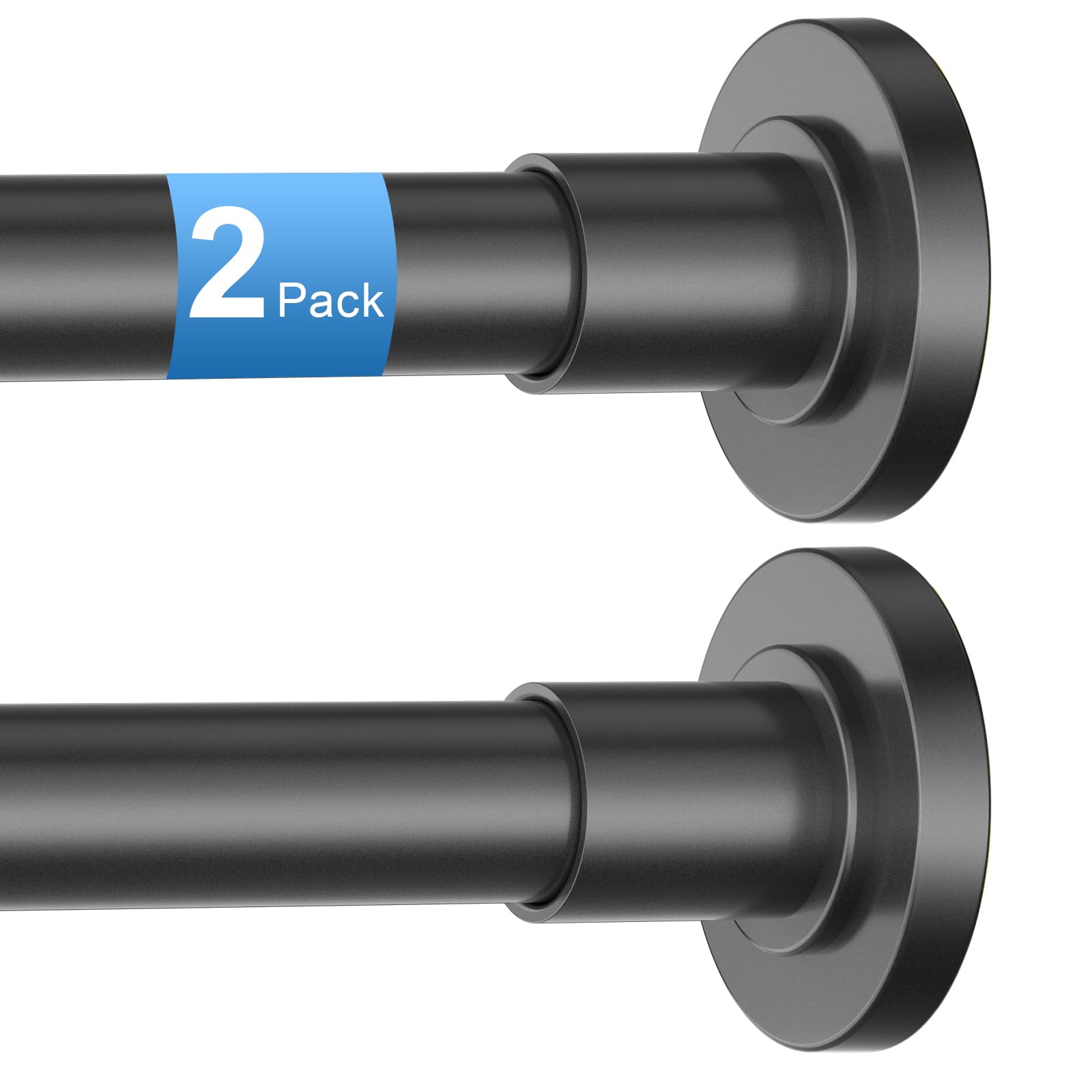 CorkLatta 2 Pack Heavy Duty Black Shower Curtain Rod 31 to 68 Inch