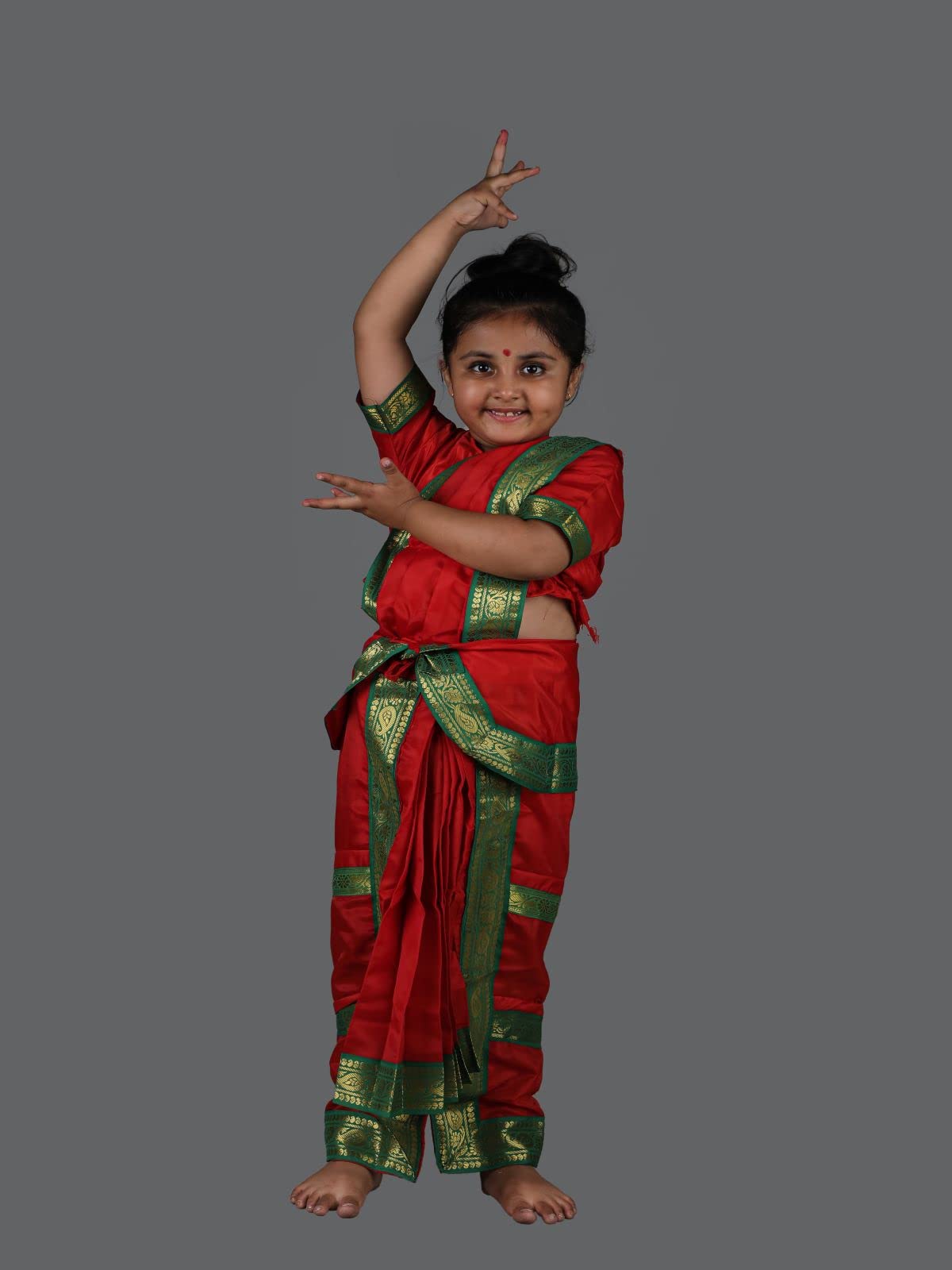 BookMyCostume Bharatanatyam Indian Classical Dance Costume for Girls and Women 5-6 years