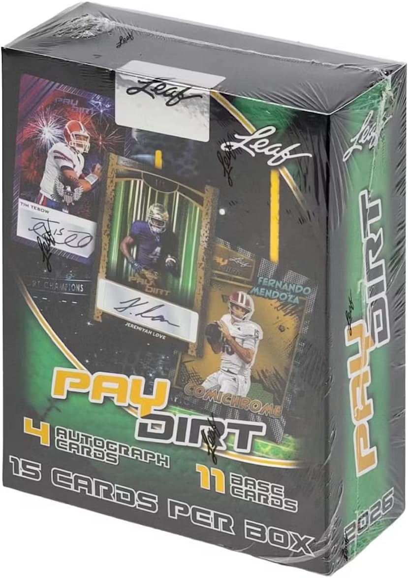 2026 Leaf Paydirt Football Hobby Trading Card Box (Four 4 Autographs Per Box)