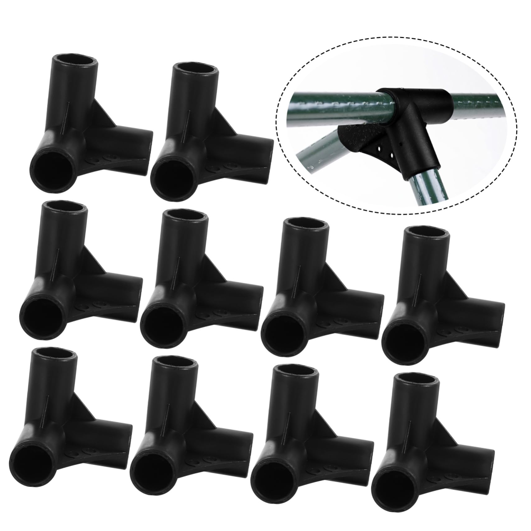 Cabilock Connettori in Plastica da Giardino 20mm 10 Pezzi Supporto e Pergolati Resistente in Pp Nero per Strutture Esterne