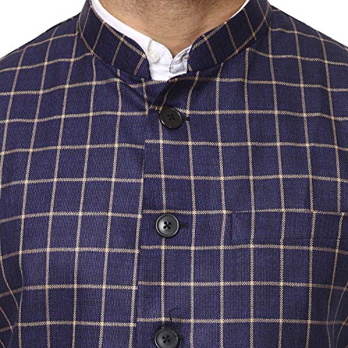 Image of Veera Paridhaan Men's Poly Cotton Jute Nehru Jacket