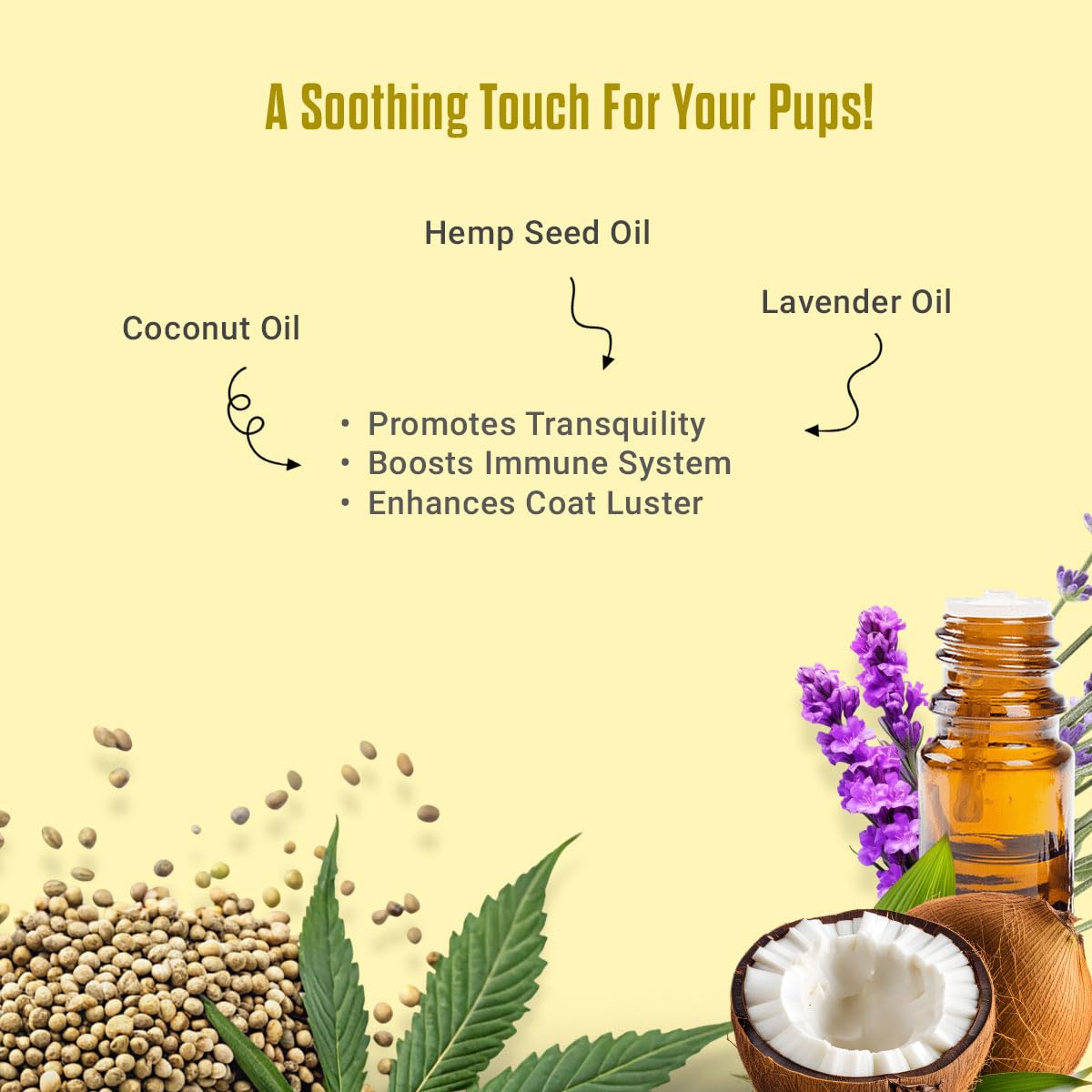 Wags & Tails Calming Oil for Dogs & Cats |Cold Pressed Hempseed, Lavender & Coconut Oil | Promotes Restful Sleep, Soothes Hyperactivity & Aggression |Fast Relief for Anxious Pets 1