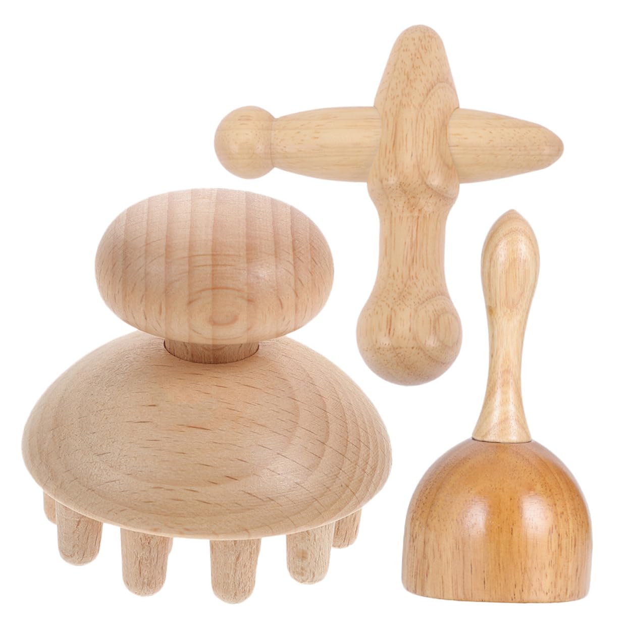 Beavorty Set di Strumenti per Massaggio in Legno, Massaggiatore per Corpo Leggero e Portatile, Massaggio Profondo per Rilassare i Muscoli, per Ufficio e Viaggio