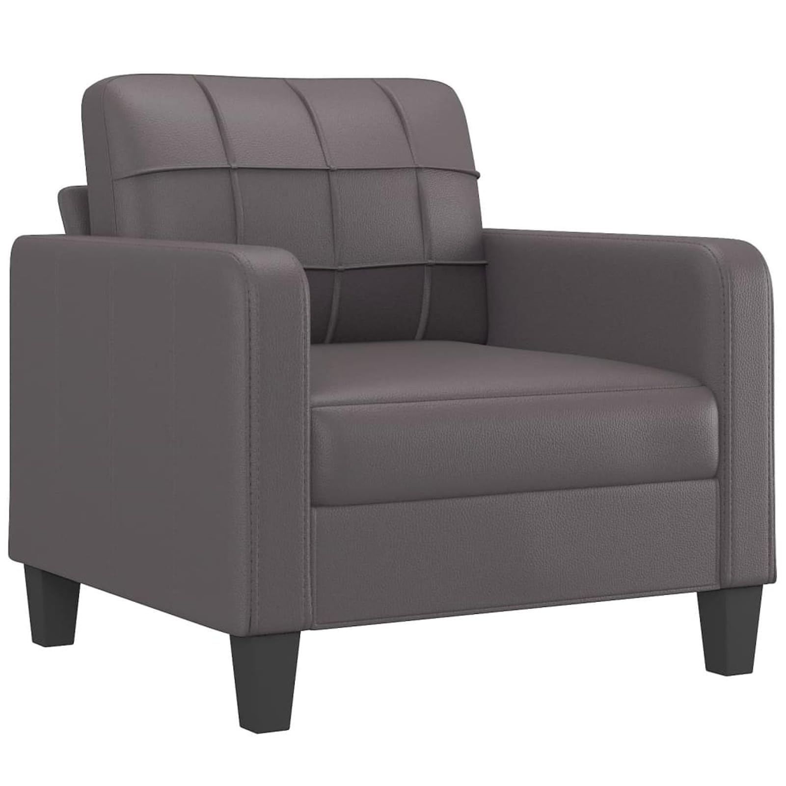 LAPOOH 3-TLG. Sofagarnitur mit Kissen Grau Kunstleder, Sofa Mit Relaxfunktion, Couchgarnitur, Wohnzimmer Sofa, Couch, Sofa Set 3201340