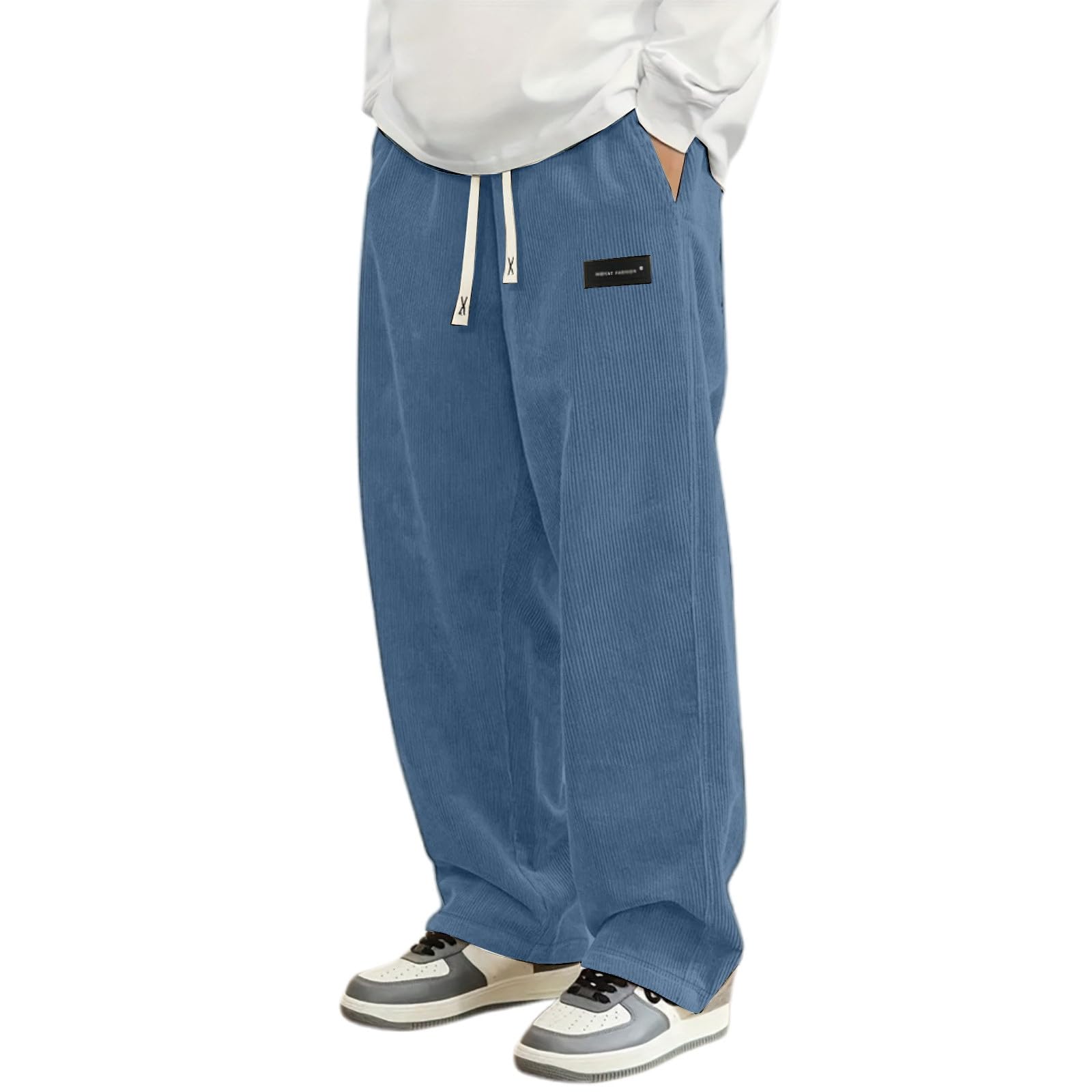 Generisch Cordhose für Herren mit weichem Fleecefutter winterlicher Komfort Bequeme Passform modische Hose für jeden