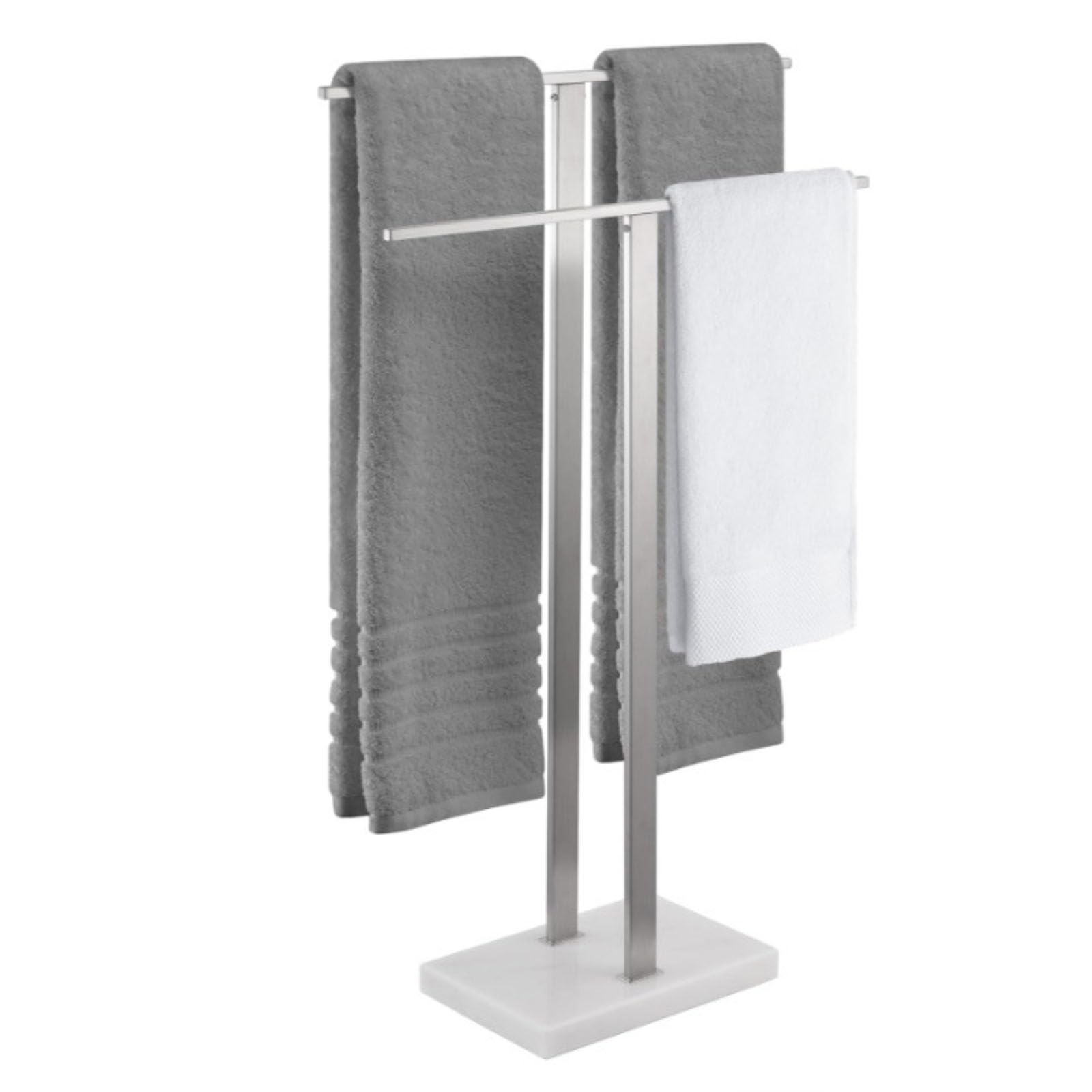 Porte-serviette double T stable avec base marbre premium
