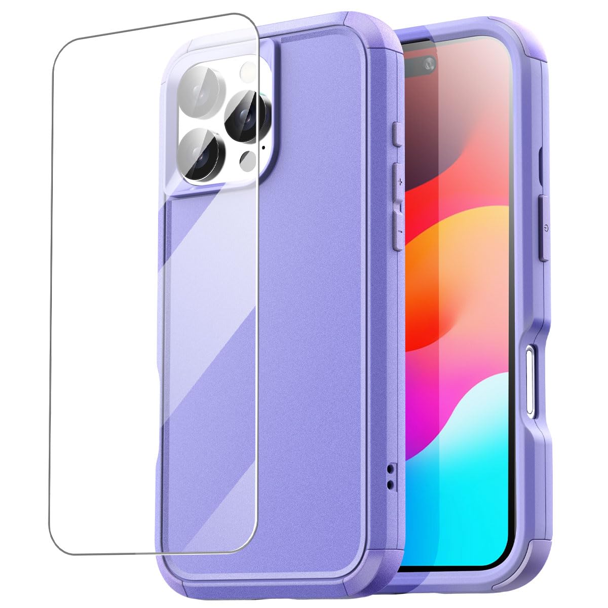 AICase for iPhone 16 Pro Max Case with Glass Protector,3-Layer Heavy Duty Pocket-Friendly Rugged Durable Military Grade Pr...