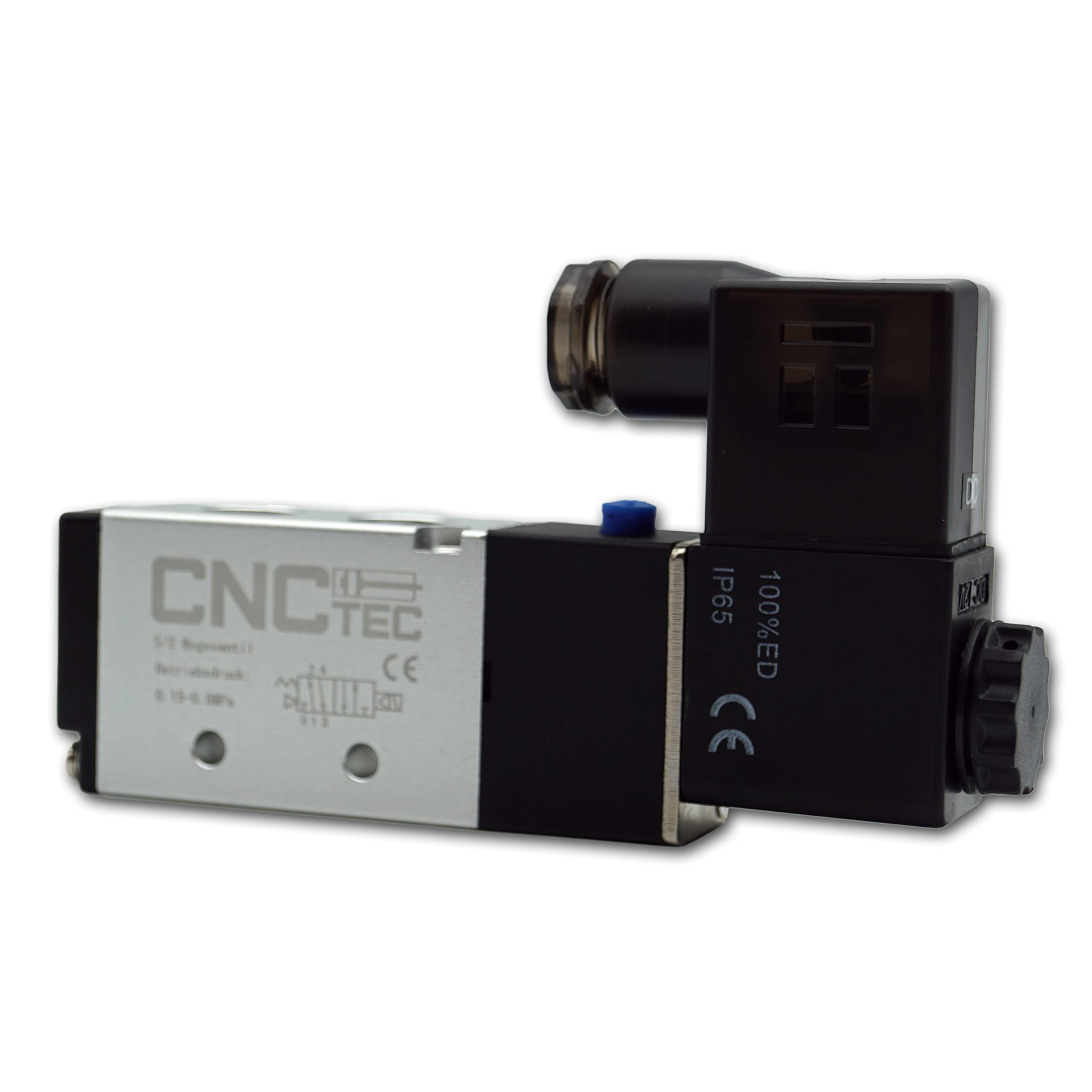 Válvula direccional magnética neumática 5/2 vías 1/4" 12 V CC (5/2 vías 1/4" 12 V DC)