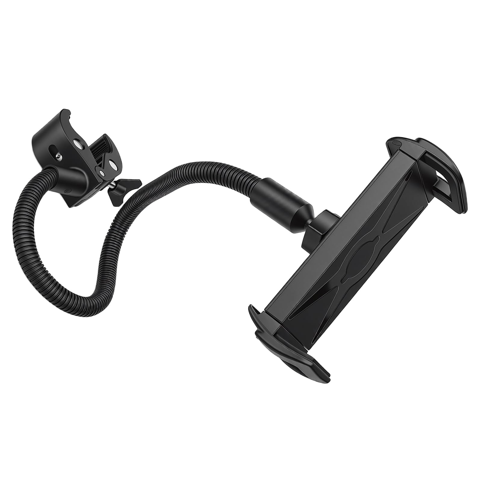 Fyearfly Supporto flessibile per smartphone a collo d'oca, supporto stabile e regolabile per braccio per telefono cellulare per passeggino, bici fitness, postazione di lavoro su tapis