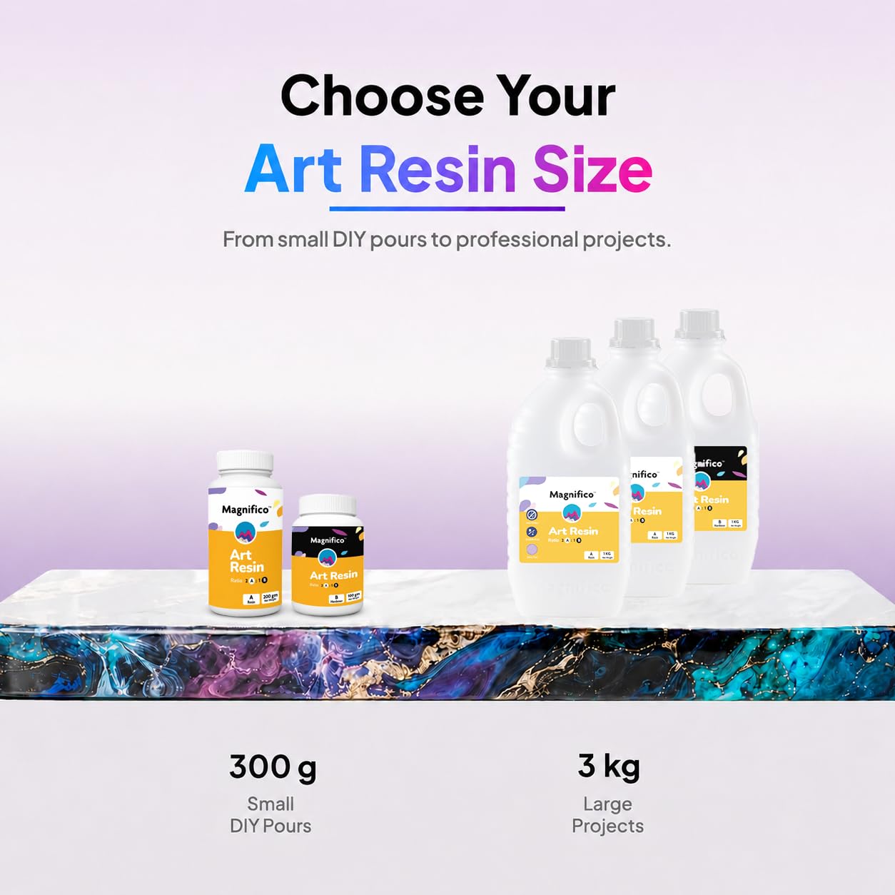 MAGNIFICO Art Resin 2:1 Clear Epoxy Resin & Hardener Kit | 3 KG product image 6