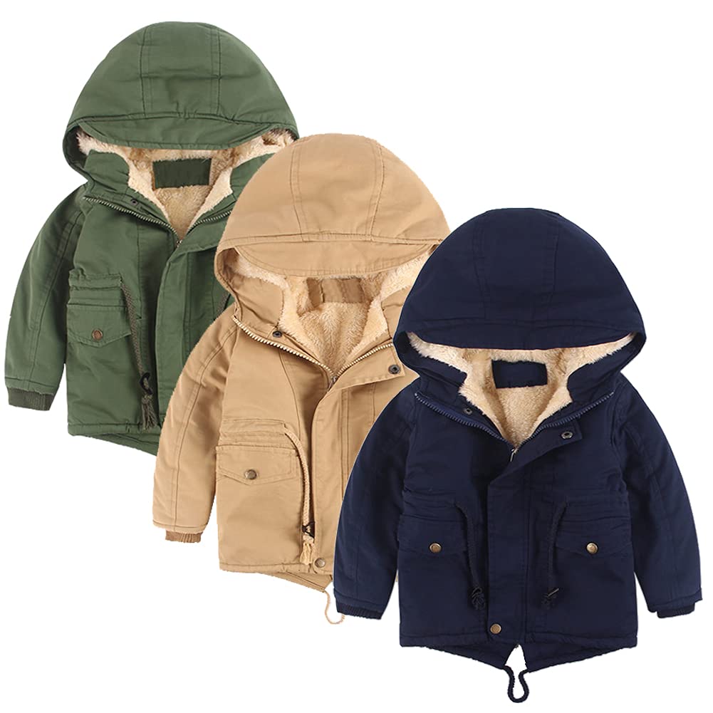 Manteau Enfant Fille Veste d'Hiver Garçon Parka Doublure Polaire Epais Chaud Blouson à Capuche