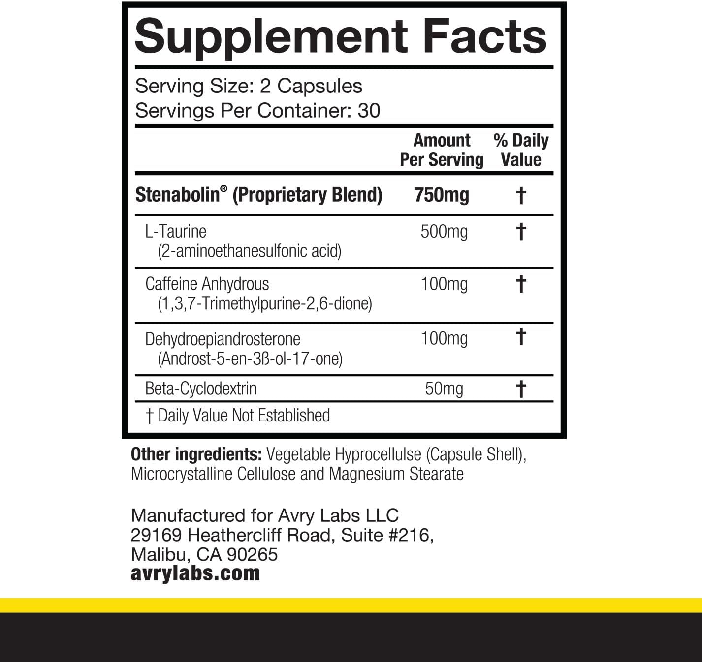 by Avry Labs – A DHEA Master Hormone Driven Supplement for Muscle Growth, Strength, Body Composition, Energy & Healthy Aging.