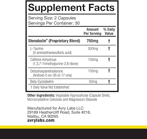 Miniatura 7 de by Avry Labs – Un suplemento impulsado por hormonas maestras DHEA para el crecimiento muscular, la fuerza, la composición corporal, la energía y el