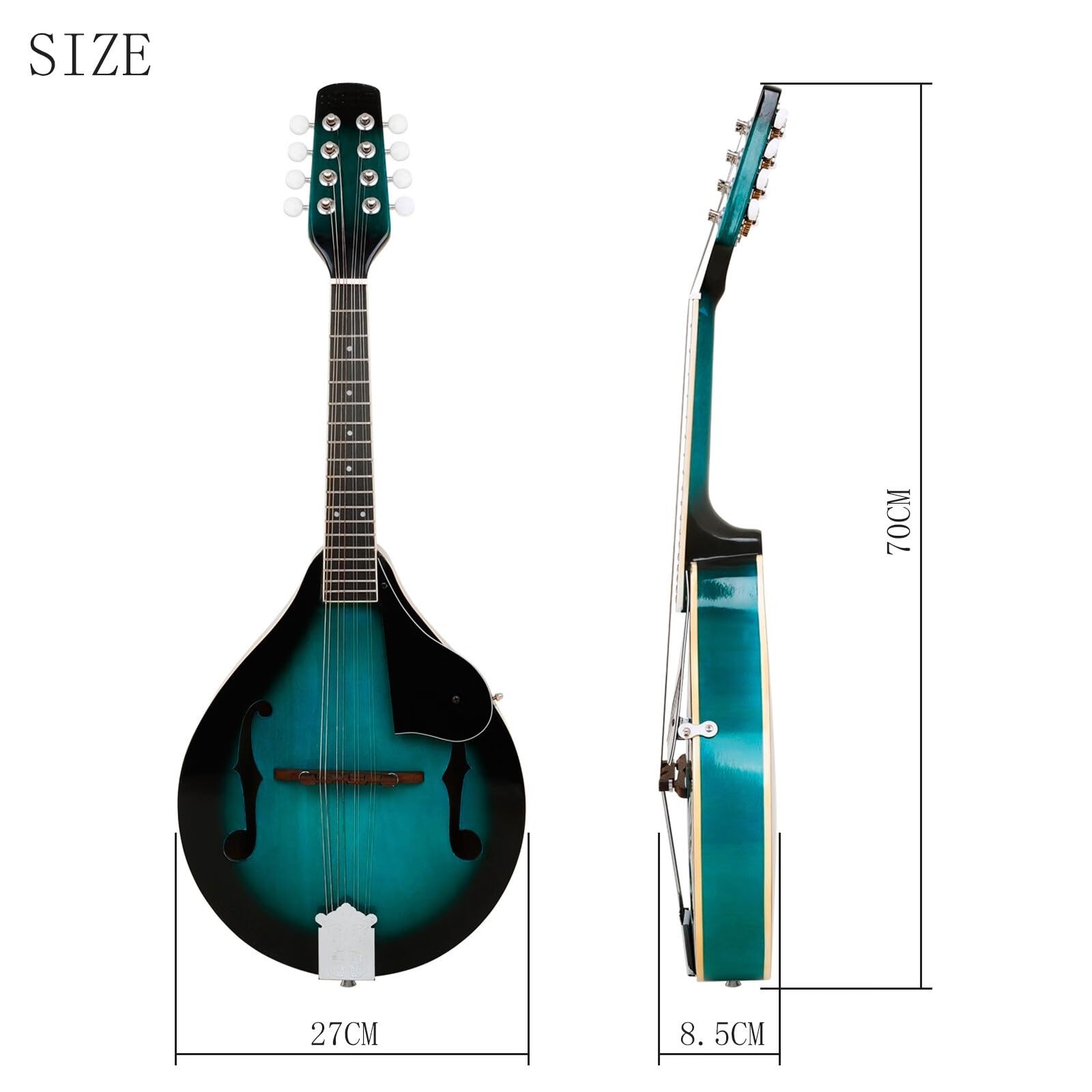 Instrumento Mandolina Instrumento Musical Mandolina Verde Guitarra De Ocho Cuerdas Con Bolsa Afinador De Cuerdas